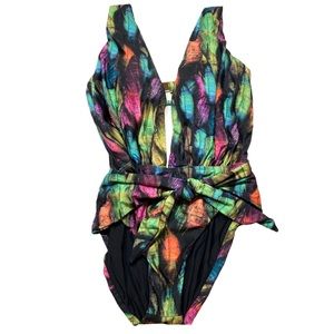 Luxe by Lisa Vogel NWOT Plunging One Piece Swim